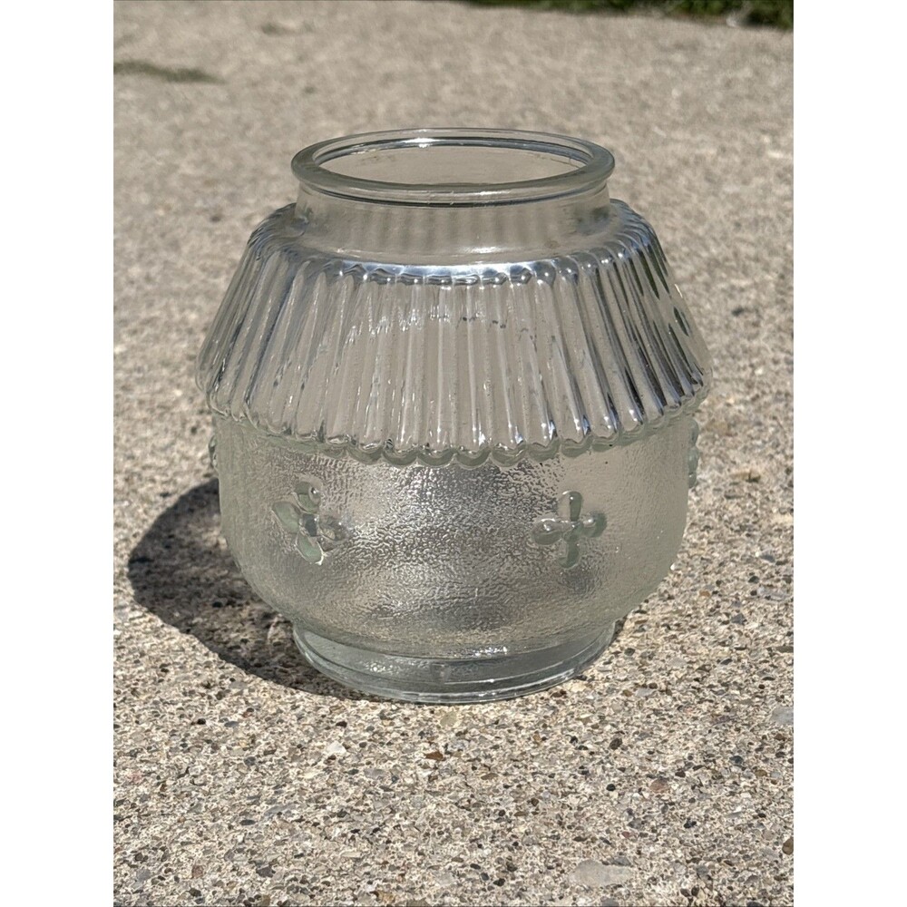 Vintage Glass Light Shade Ceiling Fixture Clover Leaf MCM 3" Fitter 5”Height